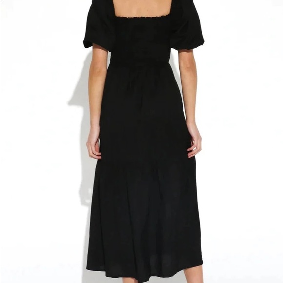 MTL Black Puff Sleeve Midi Dress - Picture 3 of 5